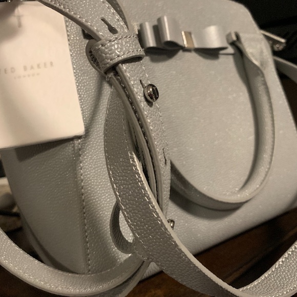 TED BAKER JANE Bow Detail Med Zip Tote GREY - Picture 3 of 4